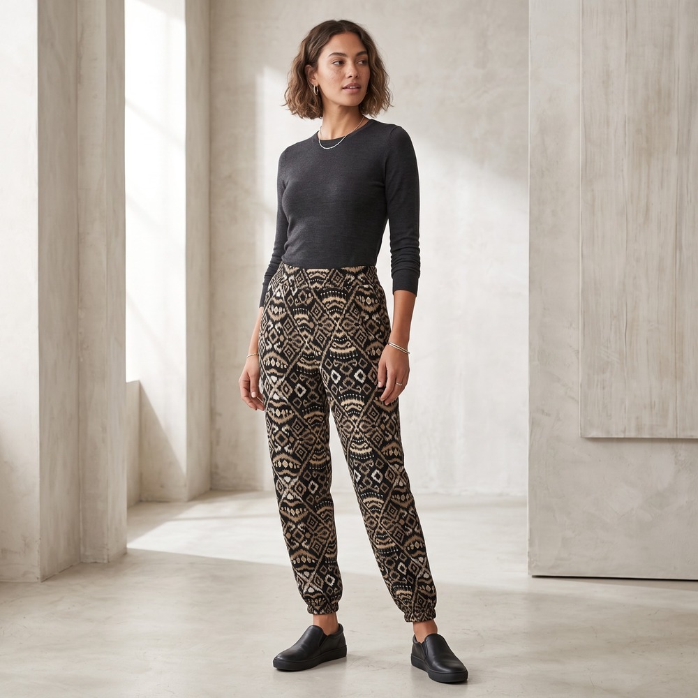 Cato Geo Boho Joggers Aztec Tribal Pants Whimsigoth Earthy Brown Black 18 20